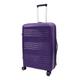 Infinity Leather Hard Shell Purple Cabin Suitcase Set 4 Wheel Luggage TSA Bag