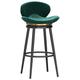 360° Swivel Counter Bar Stool with Low Back Set of 1/2/3/4, Breakfast Chair Bar Chairs, Velvet Upholstered Kitchen Stool with Back,Green,1PCS(65cm)