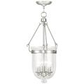 Jefferson 12-in Brushed Nickel Vintage Single Clear Glass Urn Pendant