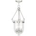 Jefferson 12-in Brushed Nickel Vintage Single Clear Glass Urn Pendant