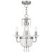 3 Light Brushed Nickel Convertible Mini Chandelier/Ceiling Mount