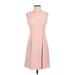 Vince Camuto Casual Dress - A-Line Crew Neck Sleeveless: Pink Print Dresses - Women's Size 2