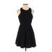 TOBI Casual Dress - A-Line: Black Solid Dresses - Women's Size Small