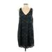 Astr Casual Dress - Shift: Black Snake Print Dresses - Women's Size Small