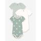 Pack of 3 Short Sleeve Bodysuits by PETIT BATEAU almond green
