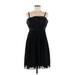 White House Black Market Casual Dress - A-Line Square Sleeveless: Black Print Dresses - Women's Size 8