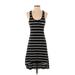 Express Outlet Casual Dress - A-Line Scoop Neck Sleeveless: Black Stripes Dresses - Women's Size Small
