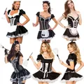 Costumes d'Halloween S-6XL grande taille pour femmes Sexy aussi en déclin Maid Cosplay fuite Nite