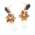 YILUOCD-Boucles d'Oreilles Fleur Annie pour Femme Plaqué Or 18K Clip Personnalisé Bijoux Perles