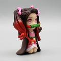 HeRfst Q Version Anime Character Statue - Flower Street Beauty - Tanjiro - My Wife - Nezuko Inosuke - Doll Complete Action Figure PVC Toy Collection H3.94 Inch Boxed Figure Model