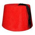 Hat 1 Pcs Egyptian Adult Red Tarboush Tarboosh Fez Turkish Ottoman Complete Any Costume s Features with Black Tassel Large Traditional Egypt Arabic Arabian Accessory Fine Cotton Men & Women