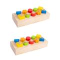 TOYANDONA 2 Sets Screw Toy Toys Kids Puzzles Matching Shape Sorter Geometry Toddler Puzzle Educational Shape Sorter Shape Toy for Early Education Shape Block Blocks Child Modeling Wooden