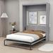 Gracie Oaks Serefina Wood Murphy Bed w/ Headboard Wood & Metal/Metal in Brown/Gray | 83 H x 59 W x 86 D in | Wayfair