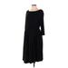 Kimi + Kai Maternity Casual Dress - A-Line Boatneck Long sleeves: Black Print Dresses - Women's Size Small