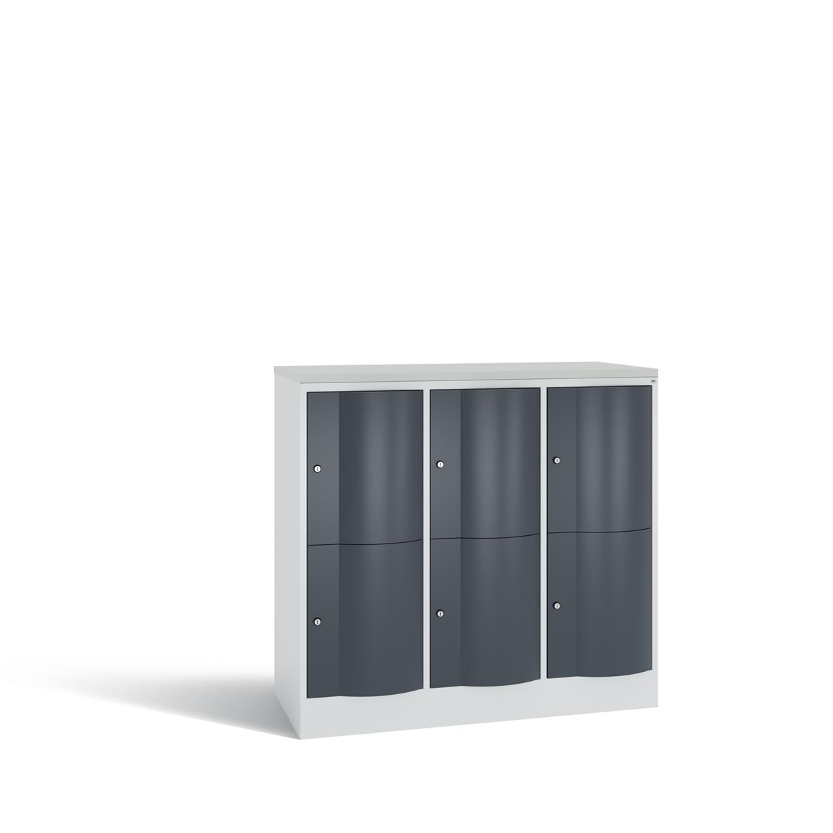 C+P Schließfachschrank Resisto, H1077xB1148xT540mm, 7035/7016 Image