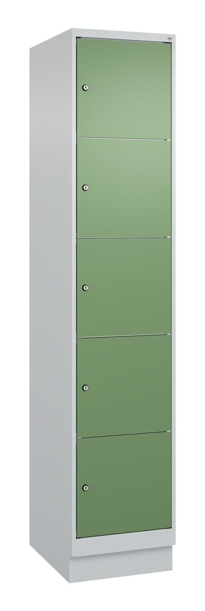 C+P Schließfachschrank Classic PLUS, Sockel, 1 Abteil, 1950x400x500mm, 7035/6011 Image