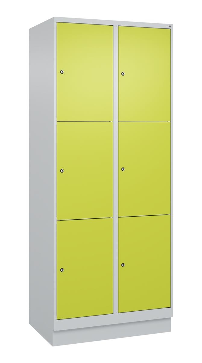 C+P Schließfachschrank Classic PLUS, Sockel, 2 Abteile, 1950x800x500mm, 7035/002 Image