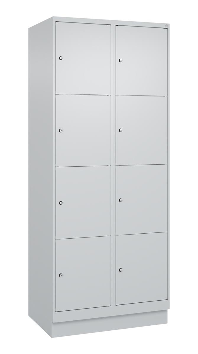 C+P Schließfachschrank Classic PLUS, Sockel, 2 Abteile, 1950x800x500mm, 7035/703 Image