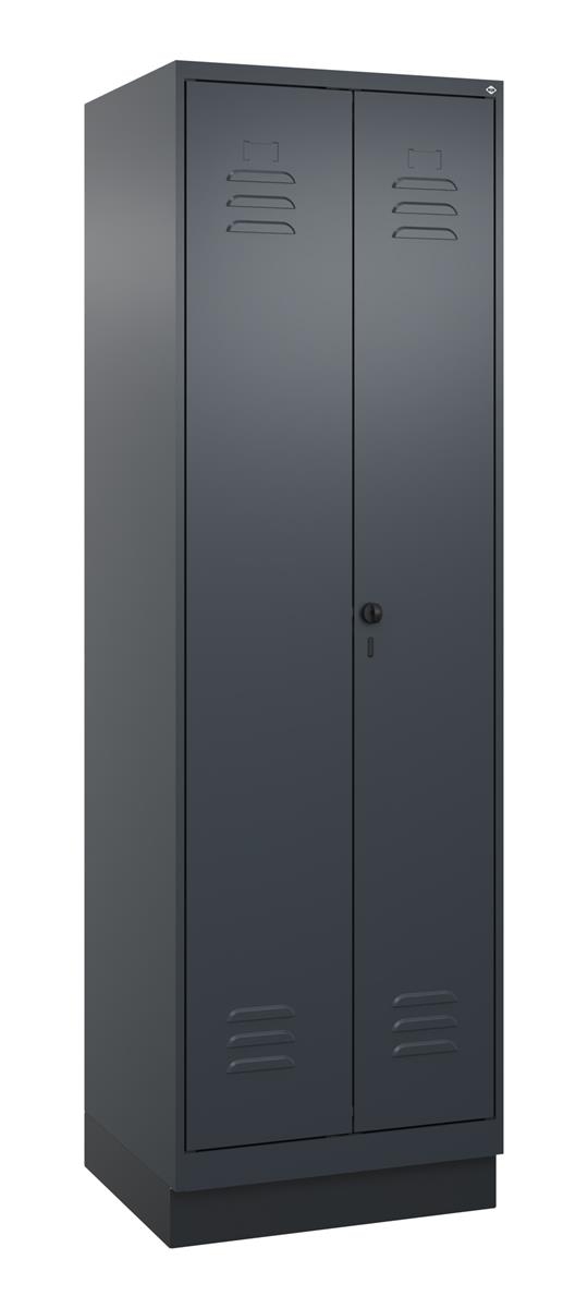 C+P Wäsche-Spind Classic PLUS, Sockel, 2 Abteile, 1950x600x500mm, 7016/7016 Image