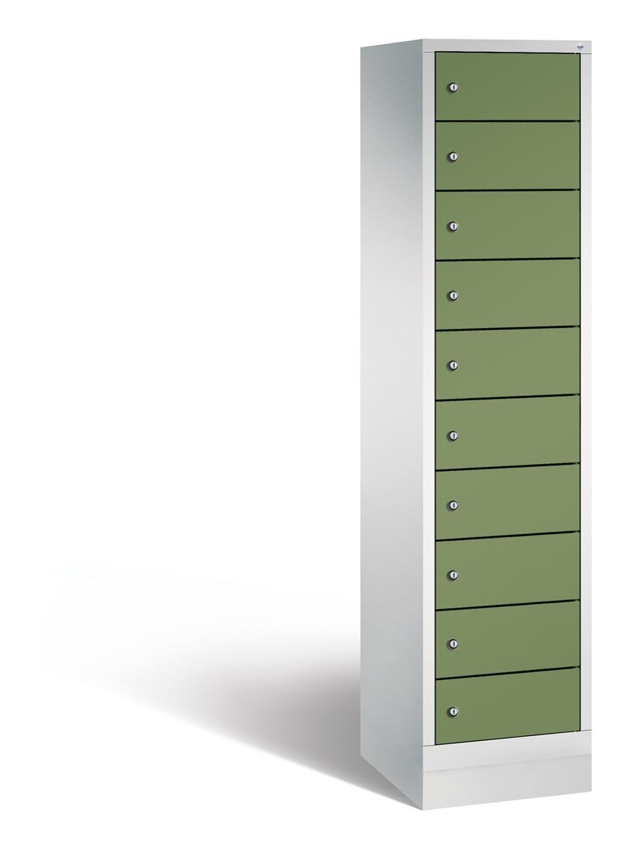 C+P Schließfachschrank Evolo, H1850xB420xT500mm, 7035/6011 Image
