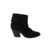 Rag & Bone Ankle Boots: Slouch Chunky Heel Casual Black Print Shoes - Women's Size 38.5 - Almond Toe