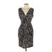 Iz Byer Casual Dress - Sheath: Black Zebra Print Dresses - Women's Size Large