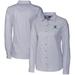 Women's Cutter & Buck Charcoal Carolina Panthers Throwback Logo Stretch Oxford Stripe Long Sleeve Button-Up Dress Shirt