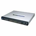 Linksys 24-port 10/100 + 2-Port Gigabit Switch with WebView SRW224P - Switch - managed - 24 x 10/100 + 2 x combo Gigabit SFP - rack-mountable - PoE