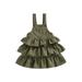 Toddler Girl Overall Dress Sleeveless Layered Ruffle Suspender Dress