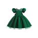 Kids Girls Cocktail Party Dress Mesh Patchwork Bowknot Satin Gowns
