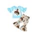 Canrulo Toddler Baby Girls Outfits Horse Printed Flare Half Sleeve T-Shirt and Elastic Flare Pants 2 Piece Clothes Blue 18-24 Months