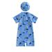 TheFound Toddler Baby Boys Rash Guard Romper Long/Short Sleeve Zipper Fish Print Summer Jumpsuit Swimsuit with Swimming Cap