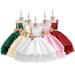 Godderr 3-13Y Girls Princess Dresses Clothes Shoulder Party Dress Sleeveless Bow Dresses Solid Color Princess Dresses