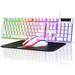 Wired Gaming Keyboard & Mouse Combo RGB Backlit Mechanical Feel Gaming Keyboard Mouse W/ Multimedia Keys Anti-ghosting Keys Spill-Resistant Keycaps for Windows PC Gamers Desktop Computer Laptop