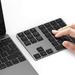 Bluetooth Number Pad Aluminum Rechargeable Numeric Keypad Slim 34-Keys External Numpad Keyboard Data