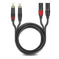 2-XLR Male To 2-RCA Male Audio Cable Wire for Amplifiers Hifi Stereo Audio Systems Speakers Mixing Consoles
