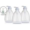 Plastic Bottles With Pump - 13 Oz Clear Bottle And Pump Great For Shampoo Lotions Or Liquids BPA Free Leak Proof With Lockdown Pump - Pack Of 3