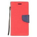 GSA Denim Fabric Flip Wallet Case for LG Q7 Q7 Plus Red