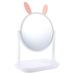 Decor Home Scene Makeup Mirror Rotating Vanity Cosmetic White Glass Silver Pp Woman