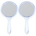 2 Pcs Double Sided Mirror Mirrors Dresser Handheld Magnifying Mirror Round Mirror Makeup Mirror with Handle Travel
