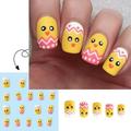 BYB Cute Easter Egg Chicken Pattern Egg Yellow Worn Nails Cute Chick Expression Easter Love