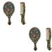 2 Sets Mirror with Handle Brush Dresser Shower Fogless Girl Vintage Oval Make-up Convenient Hair Hairbrush Miss Man