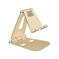 Foldable Cell Stand Stability Multi- Angle Adjustment Stand Holder with Charging Hole Aluminum Alloy Non- Silicone Holder ( Golden )