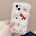 Sanrio Hello Kitty IPhone 15pro Cartoon Case Cute Plush Anime Y2k IPhone 6 7 8 14Plus 12 13promax Phone Case Toys for Girl Gifts