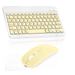 Rechargeable Bluetooth Keyboard and Mouse Combo Ultra Slim Full-Size Keyboard and Ergonomic Mouse for Microsoft Surface Duo and All Bluetooth Enabled Mac/Tablet/iPad/PC/Laptop -Banana Yellow