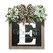 Prolriy Decorative Plaque Clearance 2023 New Last Name Year Round Front Door Wreath Front Door 26 Letter Farmhouse Wreath with Wreath Bow Spring Wreaths for Front Door Outside Hanger Decor