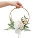 Bridal Holding Wedding Bouquet Artificial Rose Holding Flowers Wreath Portable Bridal Holding Flowers Romantic Wedding Bouquets Party Decorations for Bride Bridesmaids red bridal Holding Flowers