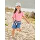 Denim Paperbag Bermuda Shorts for Girls stone