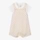 Petit Bateau Ivory Organic Cotton Baby Dungaree Set