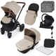 Ickle Bubba Stomp V3 i-Size Travel System With ISOFIX Base - Sand On Black Frame